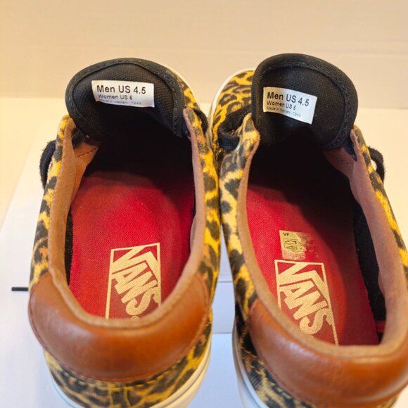 Vans Off The Wall Shoe Women’s 6-Men’s 4.5. Leopard Animal Print Lace Up Low Top - Picture 8 of 12